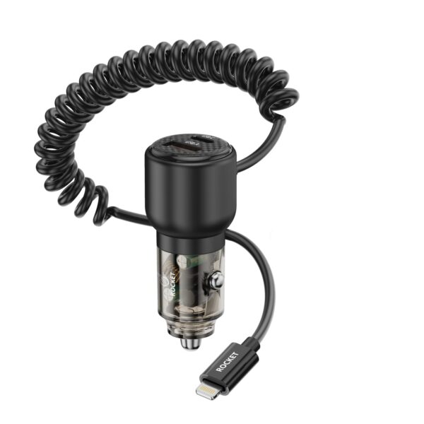 راس شحن للسيارة مع واير ايفون 92 واط من شركة روكيت ROCKET-(CC03)