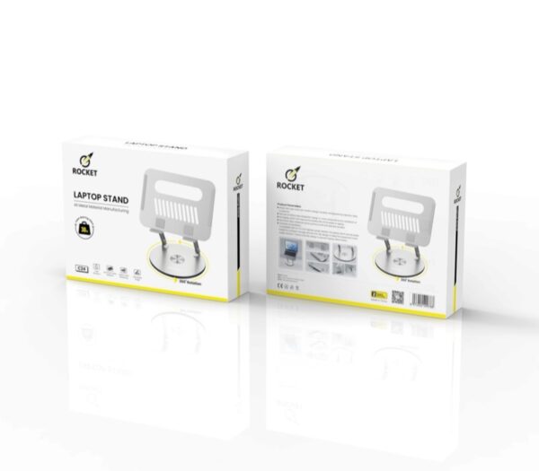 ستاند ايباد/لابتوب دوران 360 مصنوع من الألمنيوم يتحمل وزن لغاية 30 كغ من شركة روكت ROCKET-(C24)