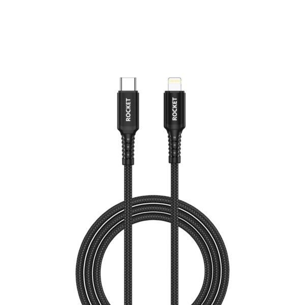 كيبل شحن 30W type-c to iphone شحن سريع اصلي من شركة روكت