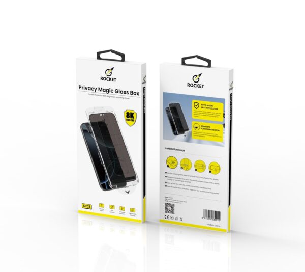 ستيكر حماية شاشة زجاجية برايفسي لأجهزة الآيفون من شركة روكيت ROCKET-(SP02)