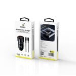 شاحن سيارة بقوة 60w مع كيبل ايفون 30w اصلي من شركة ROCKET