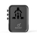 ⁦محول كهربائي عالمي للسفر 4 في 1 يحتوي على منفذين شحن Type-C بقدرة 25 واط ومنفذ USB بقدرة 18 واط من شركة ROCKET رمز المنتج (HC10) (Travel adapter fast charger)⁩ - الصورة ⁦5⁩