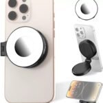 ⁦ضوء سيلفي مغناطيسي محمول بتقنية الماك سيف(MagSafe) ويشحن عن طريق منفذ Type-C يأتي الضوء الحلقي المغناطيسي بتصميم عصري وخفيف, يلتصق بسهولة بهاتفك عبر الماك سيف ليمنحك إضاءة ناعمة ومناسبة للتصوير الذاتي, مكالمات الفيديو, أو البث المباشر.⁩ - الصورة ⁦2⁩