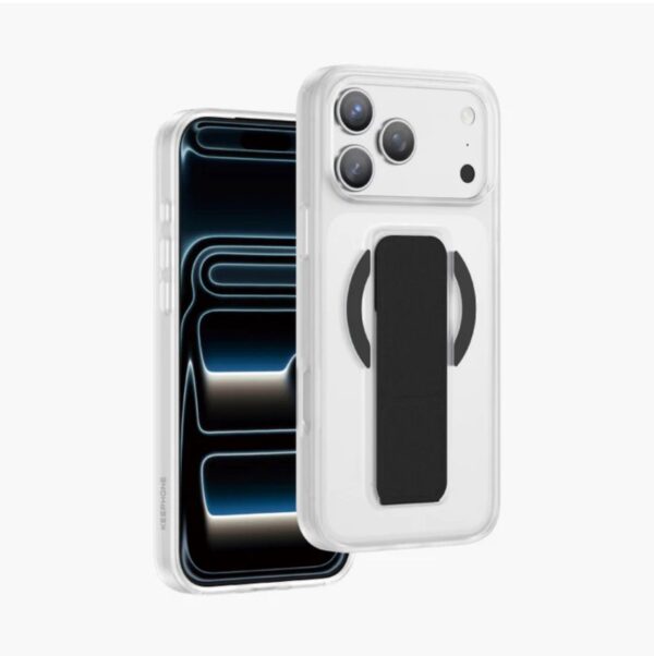 كفر KEEPHONE بتصميم عصري مع مسكة جلد وتصير ستاند بنفس الوقت, مع دعم MagSafe مغناطيسي قوي وثابت, يوفر حماية ممتازة للجهاز من الصدمات والخدوش