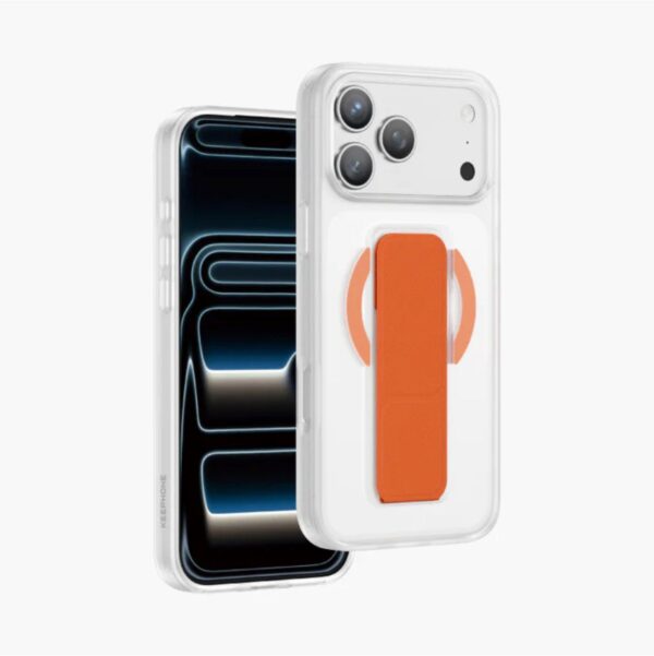 كفر KEEPHONE بتصميم عصري مع مسكة جلد وتصير ستاند بنفس الوقت, مع دعم MagSafe مغناطيسي قوي وثابت, يوفر حماية ممتازة للجهاز من الصدمات والخدوش