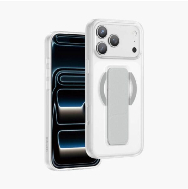 كفر KEEPHONE بتصميم عصري مع مسكة جلد وتصير ستاند بنفس الوقت, مع دعم MagSafe مغناطيسي قوي وثابت, يوفر حماية ممتازة للجهاز من الصدمات والخدوش