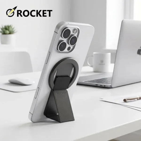 ⁦مسكة G03 ماج سيف جلد تصير ستاند بنفس الوقت من شركة ROCKET⁩ - الصورة ⁦3⁩